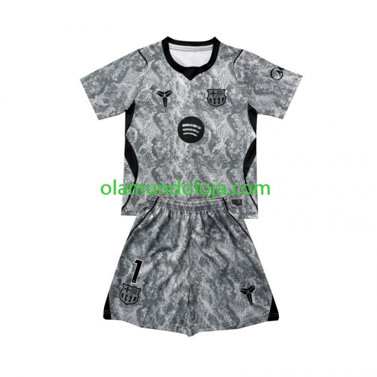 Camisola FC Barcelona Joan Garcia 1 Guarda-redes Criança Equipamento Segundo 2026-2027 Manga Curta